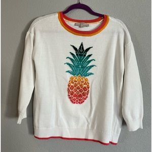 Loft. XS. Cream sweatshirt.pineapple. Great condition.